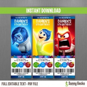 Inside Out Ticket Invitations